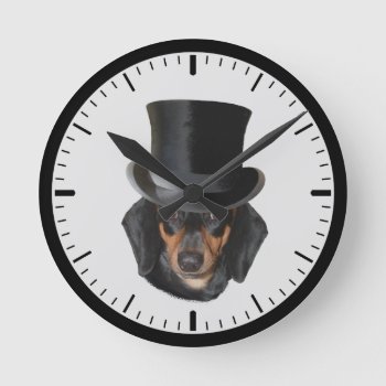 Top Dog Round Clock by images2go at Zazzle