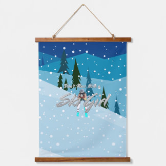 TOP Don't Mess With Ski Girl Hanging Tapestry