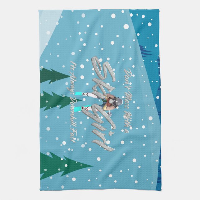 TOP Don't Mess With Ski Girl Kitchen Towel (Vertical)