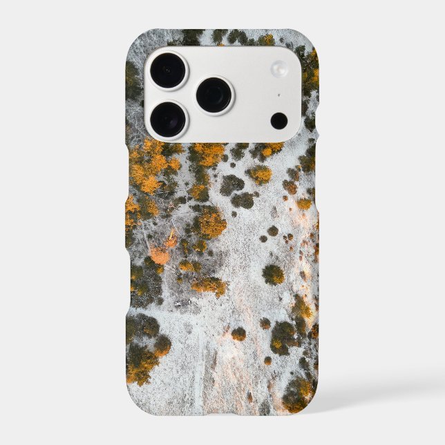 Top-down View Snowy Winter Forest iPhone Case (Back)