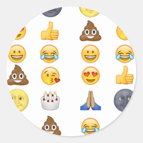 Top emoji collection classic round sticker