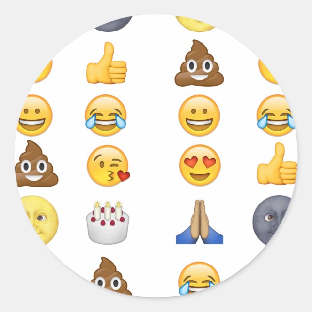 Top emoji collection classic round sticker (Front)