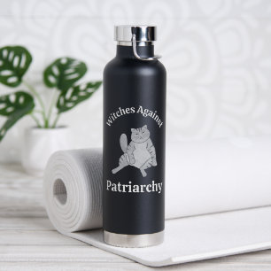 Top Feminist Gift Funny Cat Lover Zodiac Birthday Water Bottle