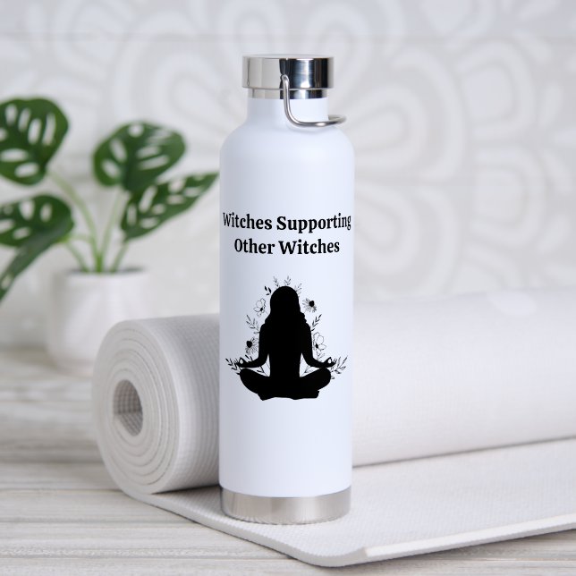 Top Feminist Gift Yoga Whimsical Zodiac Celestial Water Bottle (Yoga (Rotated))