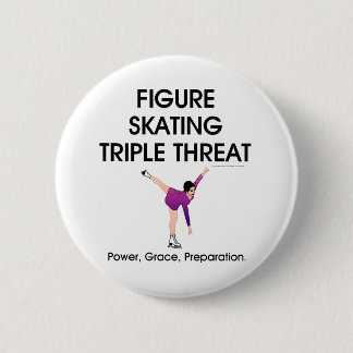 TOP Figure Skating Triple Threat Pinback Button