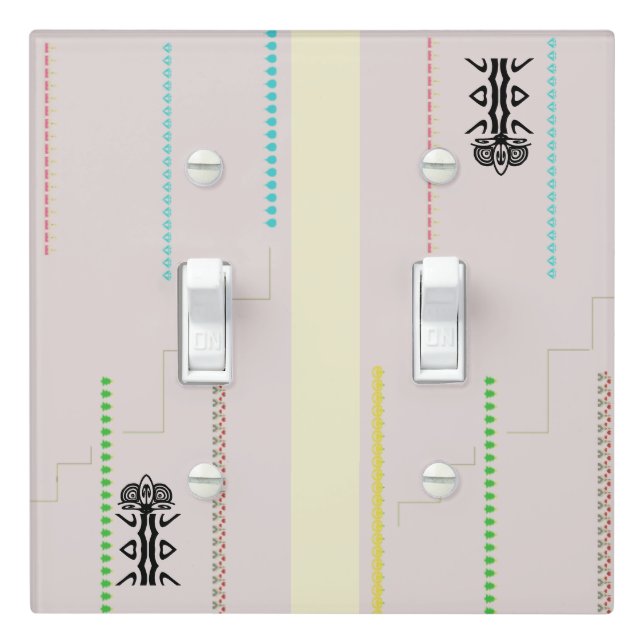 Top Flowcream,pink,color shapes Light Switch Cover (In Situ)