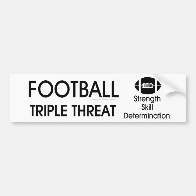 TOP Football Triple Threat Bumper Sticker (Front)