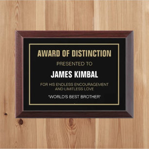 TOP Gift! Best Brother Award plaque