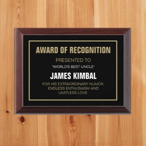 TOP Gift Best UNCLE Award plaque