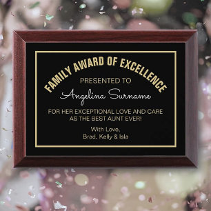 Top Gift! Custom Best AUNT Family Award Plaque