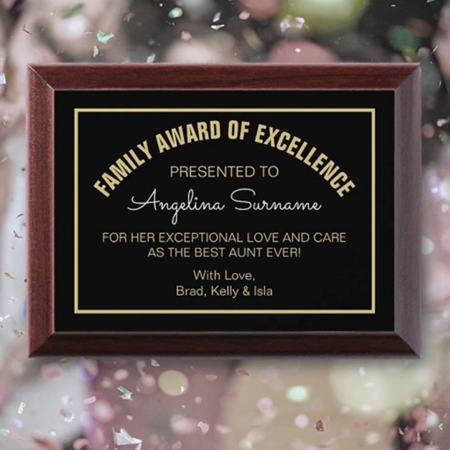 Top Gift! Custom Best AUNT Family Award Plaque (Creator Uploaded)