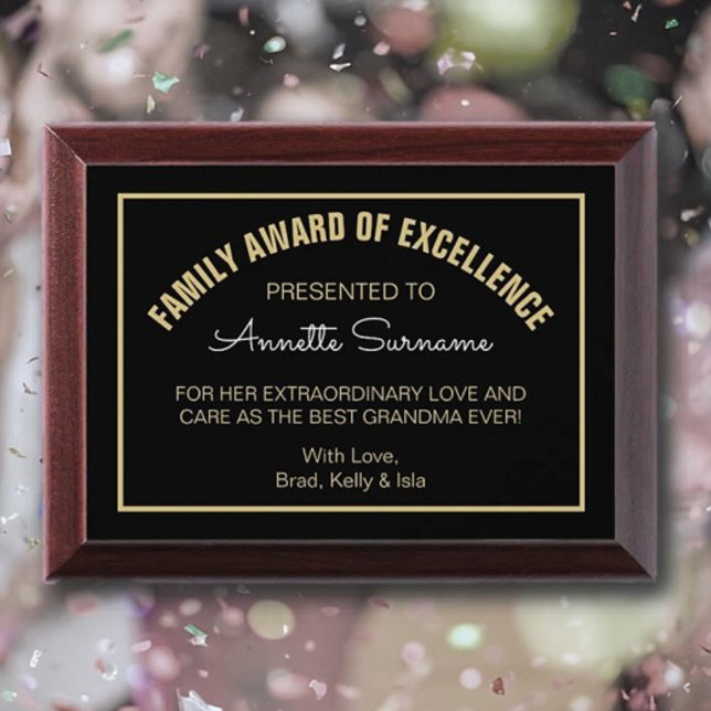 Top Gift! Custom Best Grandma Family Award Plaque (Creator Uploaded)