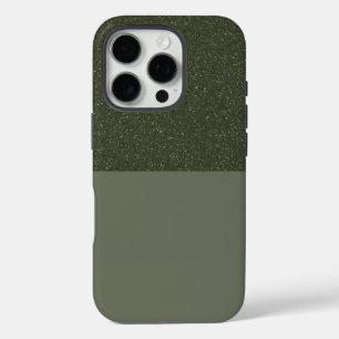 Top Glitter Moss Green iPhone 16 Case – Customize