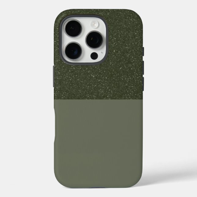 Top Glitter Moss Green iPhone 16 Case – Customize (Back)