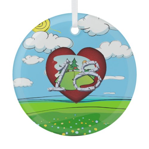 TOP Golf 18 Glass Ornament