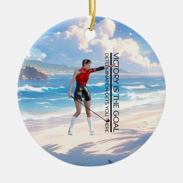TOP Golf Victory Goal Ceramic Ornament (Front)