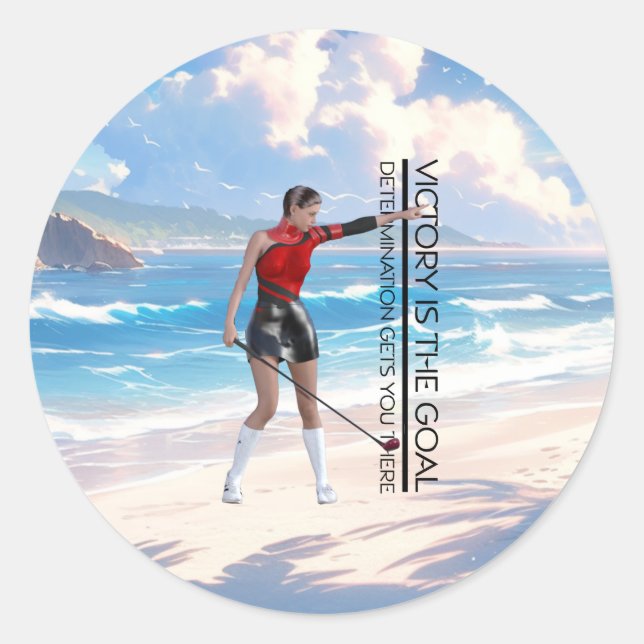 TOP Golf Victory Goal Classic Round Sticker (Front)