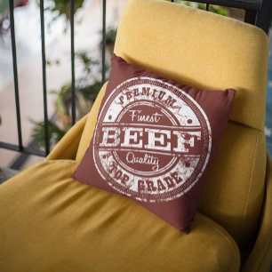 Top Grade Beef - Dark Colors Throw Pillow
