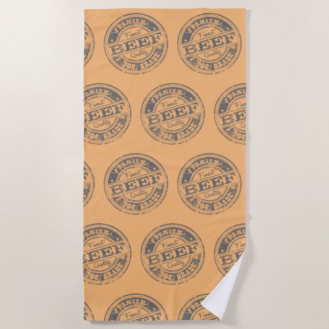 Top Grade Beef - Light Colors Beach Towel (Front)