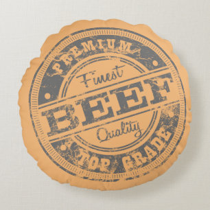 Top Grade Beef - Light Colors Round Pillow