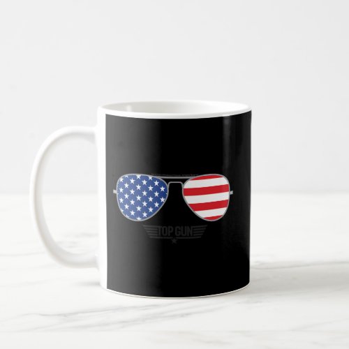 Top Gun 4Th Of July American Flag Aviator Sunglass Coffee Mug