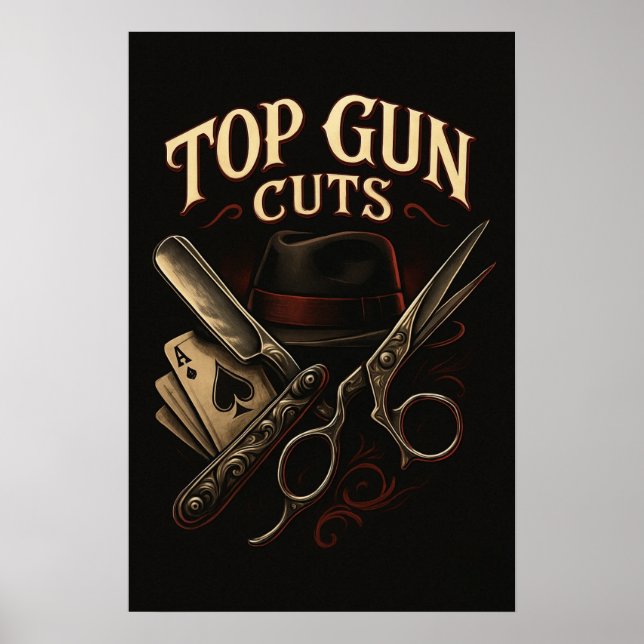 Top Gun Cuts Gangster Logo Poster (Front)