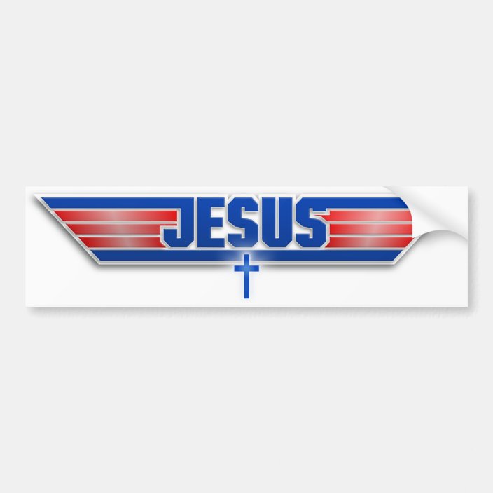 Top Gun Logo Jesus Christ Wingman Bumper Sticker Zazzle Com