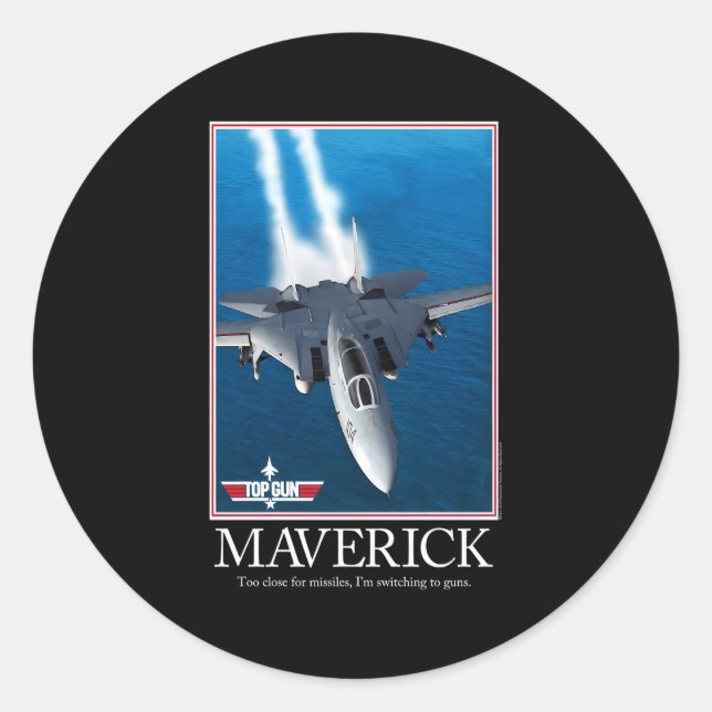Top Gun Maverick Motivational Classic Round Sticker (Front)