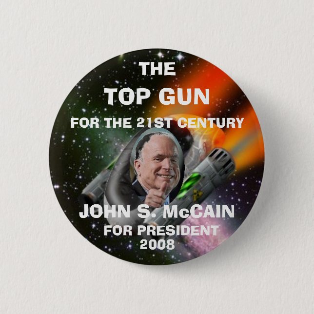 TOP GUN MCCAIN PINBACK BUTTON (Front)
