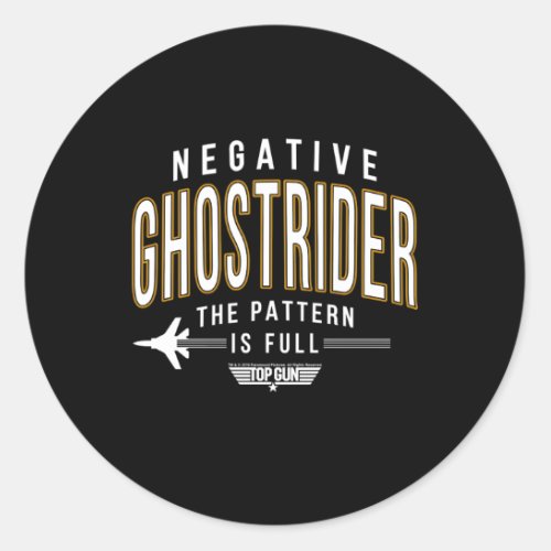 Top Gun Negative Ghostrider Pattern Is Full Text Classic Round Sticker