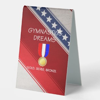 Top Gymnastics Dreams Table Tent Sign by teepossible at Zazzle