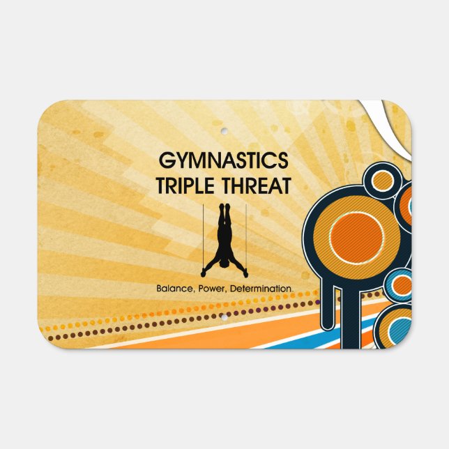 TOP Gymnastics Triple Threat Metal Sign (Front)
