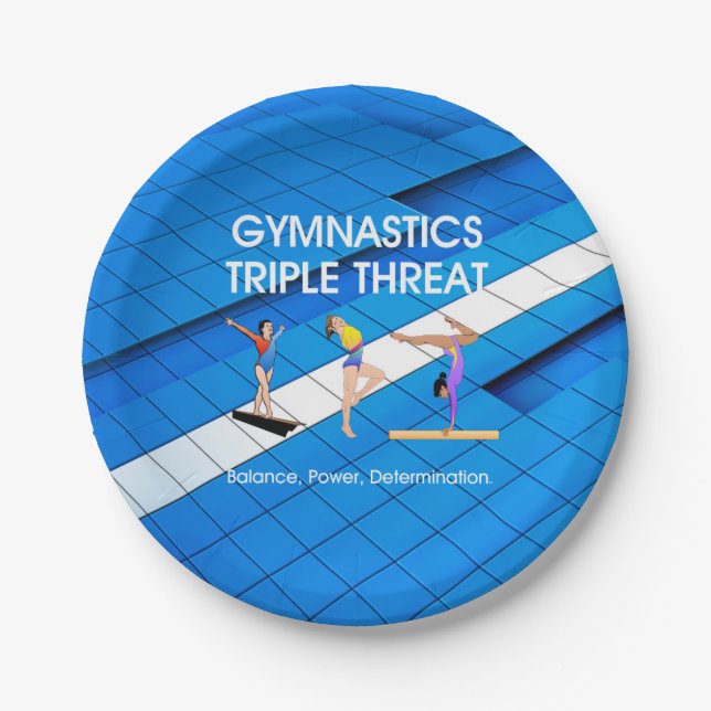 TOP Gymnastics Triple Threat Paper Plates (Front)