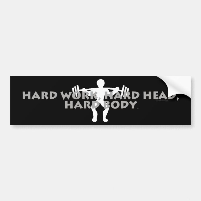 TOP Hard Work Head Body Bumper Sticker (Front)