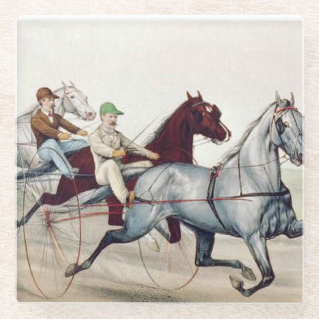 TOP Harness Racing Glass Coaster (Front)