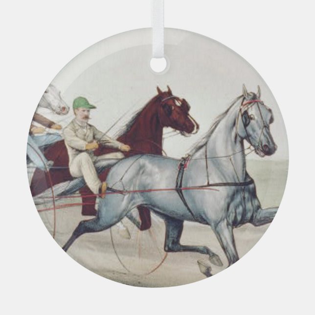 TOP Harness Racing Glass Ornament (Front)