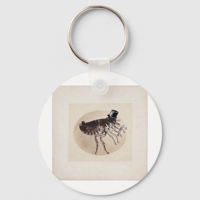 Top Hat and Cane Flea Keychain (Front)