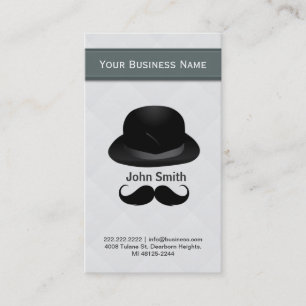 Top hat and mustache business card