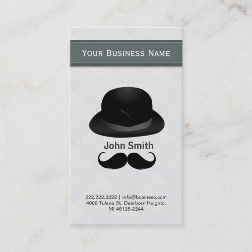 Top hat and mustache business card