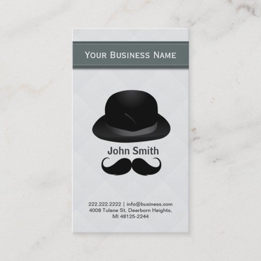 Customizable Top hat and mustache business card