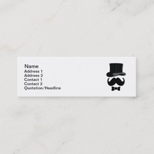 Customizable Top Hat and Mustache Business Card Templates
