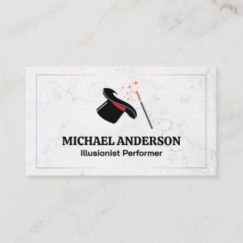 Top Hat And Wand | Magician Business Card by lovely_businesscards at Zazzle