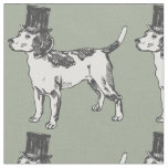 top hat beagle dog quirky whimsical  fabric