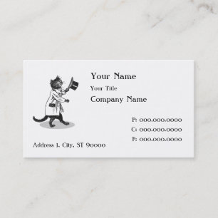 Top Hat Cat Vintage Art Business Card