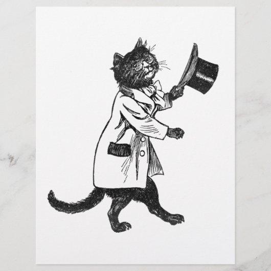 Top Hat Cat Vintage Art Flyer (Front)