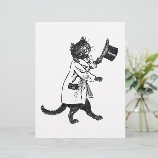 Top Hat Cat Vintage Art Flyer (Standing Front)