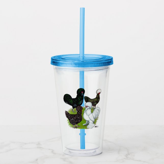 Top Hat Chicken Quartet Acrylic Tumbler (Front)