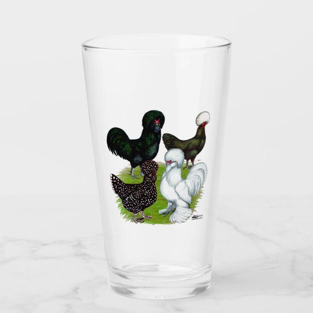 Top Hat Chicken Quartet Glass (Front)