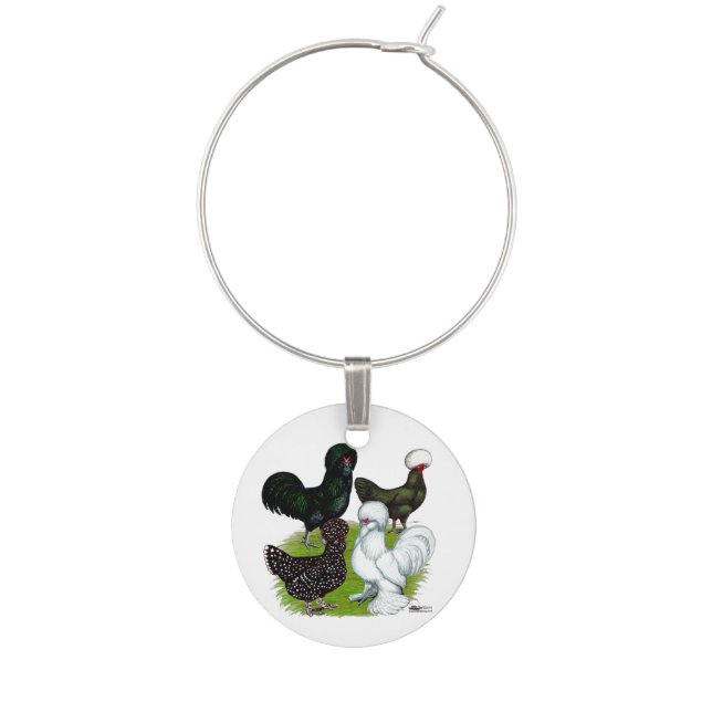 Top Hat Chicken Quartet Wine Charm (Front)