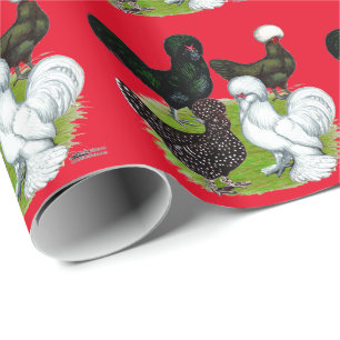 Top Hat Chicken Quartet Wrapping Paper